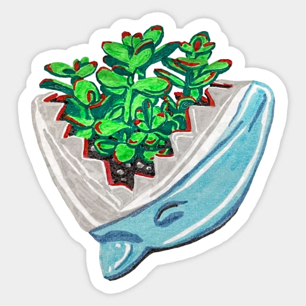 Shark Planter Sticker by RaLiz